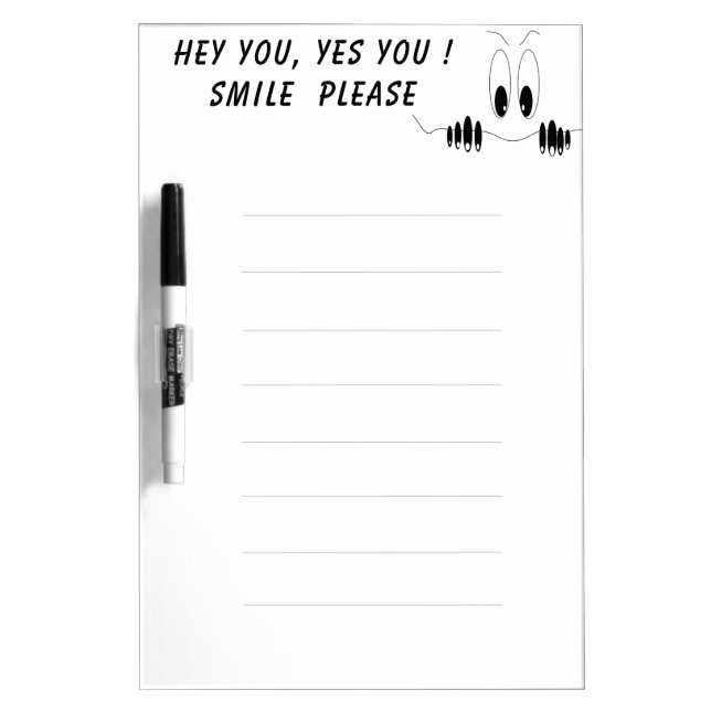 Funny Eyes Dry Erase Board - Custom Text (Front)