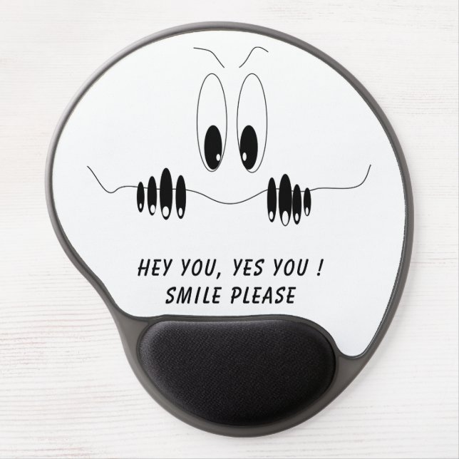 Funny Eyes Gel Mouse Pad Custom Color and Text (Front)