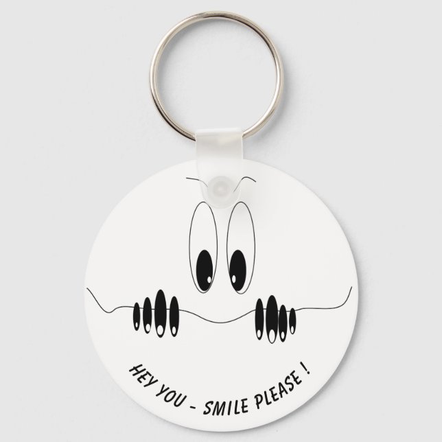 Funny Eyes Keychain - Custom Text and Color (Front)