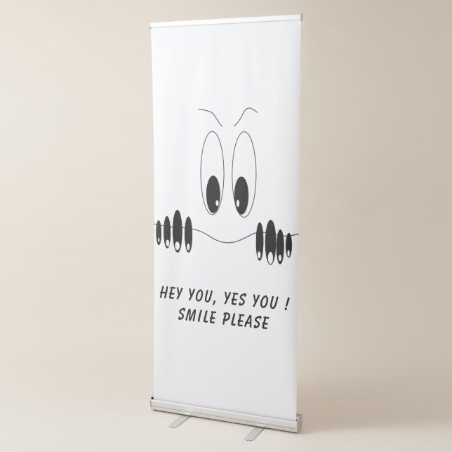 Funny Eyes Retractable Banner Smile - Custom Text (3/4)