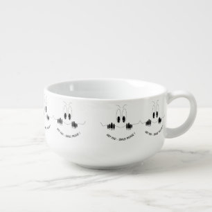 Funny Eyes Soup Mug Smile - Custom Text
