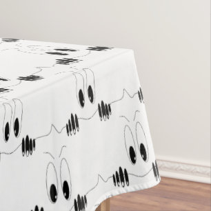 Funny Eyes Tablecloth Smile - Choose Color