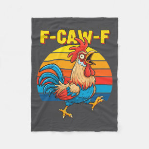 Funny F Awk F Chicken F Caw F Rooster Pun Retro Cl Fleece Blanket