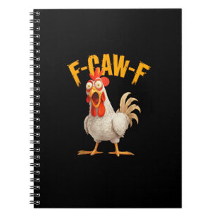 Funny F-Awk-F Chicken F-Caw-F Rooster Pun Retro Vi Notebook
