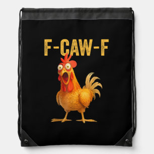 Funny F-Caw-F Chicken F-Caw-F Chicken Minimal Clea Drawstring Bag