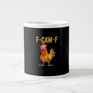 Funny F-Caw-F Chicken F-Caw-F Chicken Minimal Clea Giant Coffee Mug