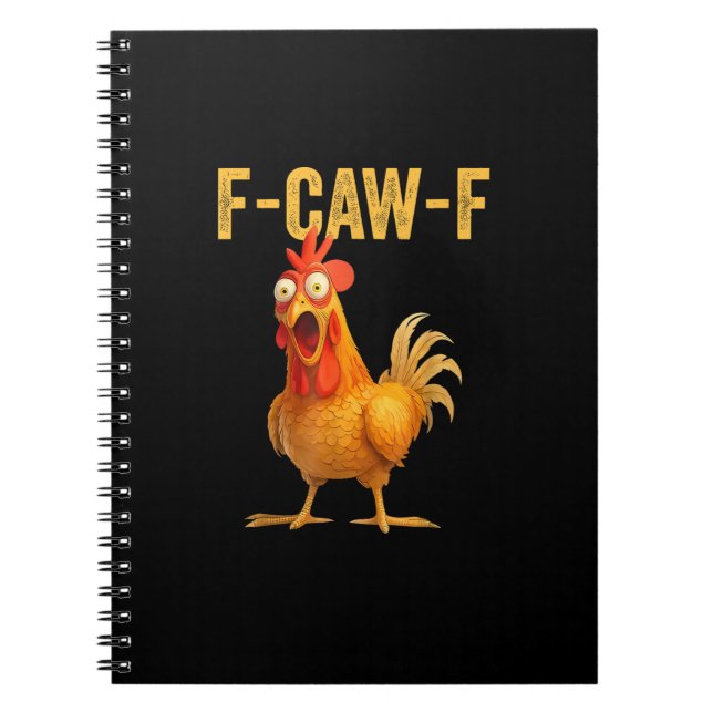Funny F-Caw-F Chicken F-Caw-F Chicken Minimal Clea Notebook (Front)