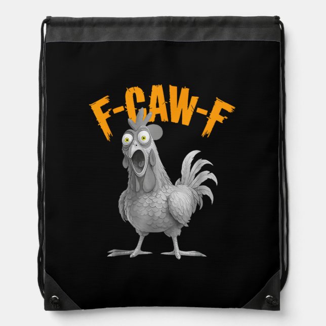 Funny F-Caw-F Chicken F-Caw-F Chicken Retro Classi Drawstring Bag (Front)