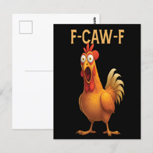 Funny F-Caw-F Chicken FCAWF Chicken 2025 Postcard