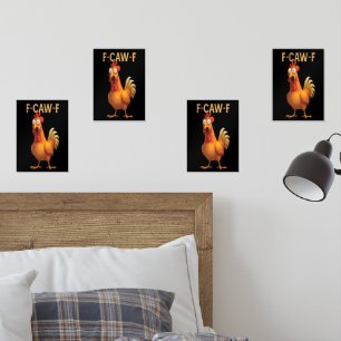 Funny F-Caw-F Chicken FCAWF Chicken 2025 Wall Art Sets