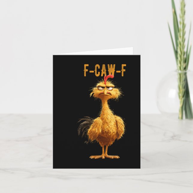 Funny F-caw-f Chicken, Fcawf Chicken  Card (Front)