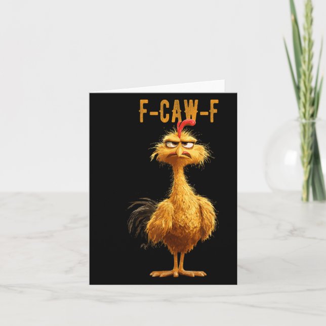 Funny F-caw-f Chicken, Fcawf Chicken  Card (Front)