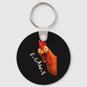 Funny F-caw-f Chicken Fcawf Rooster Halloween Bird Keychain