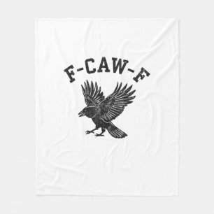 Funny F-Caw-F Crow Aesthetic Style Fleece Blanket