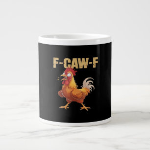 Funny F-Caw-F Crow Humor Gothic Giant Coffee Mug
