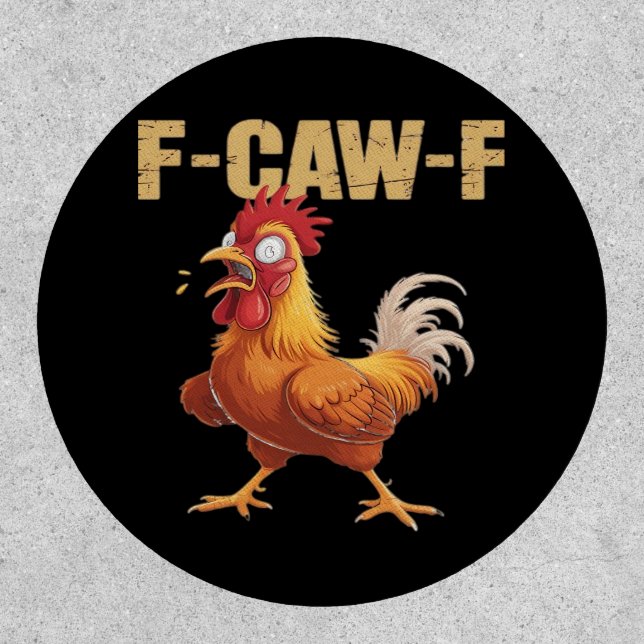 Funny F-Caw-F Crow Humor Gothic Patch (Front)