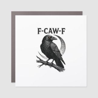 Funny F-Caw-F Crow Retro Graphic Car Magnet