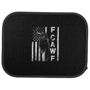 Funny F Caw F Crow With USA Flag Car Floor Mat