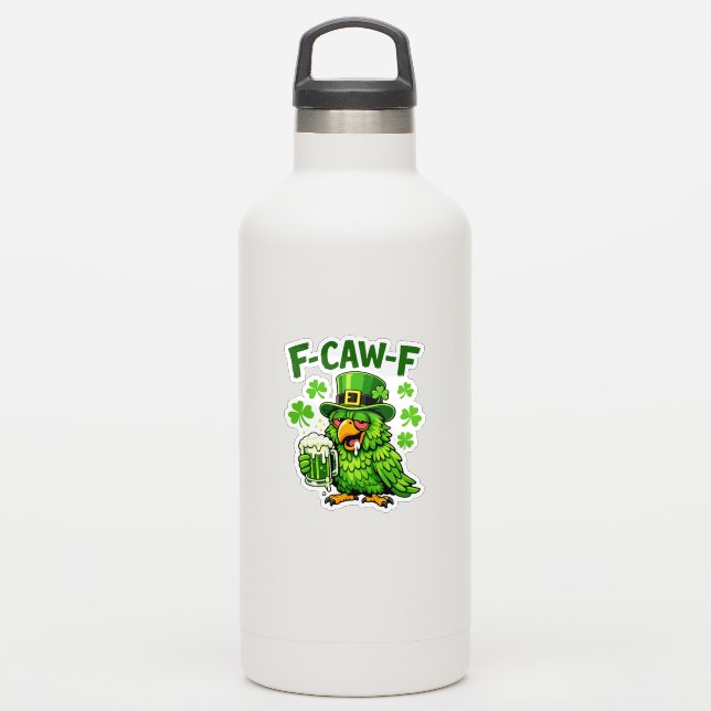 Funny F-CAW-F Irish Fox St. Patrick’s Day Sticker (Waterbottle)