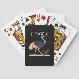 Funny F-Caw-F Ostrich F-Caw-F Rooster Bird Crow Cl Poker Cards