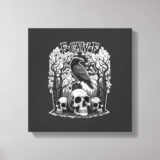 Funny F Caw F Raven Halloween Canvas Print