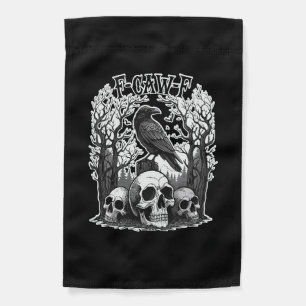 Funny F Caw F Raven Halloween Garden Flag