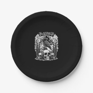 Funny F Caw F Raven Halloween Paper Plates