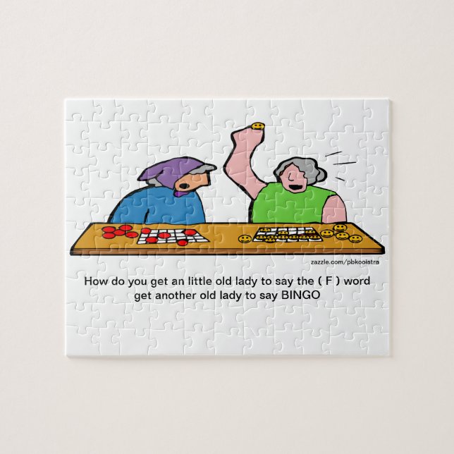 Funny F Word Bingo Cartoon Puzzle (Horizontal)