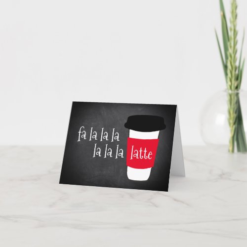 Funny Fa la la la la latte holiday QR code coffee  Thank You Card