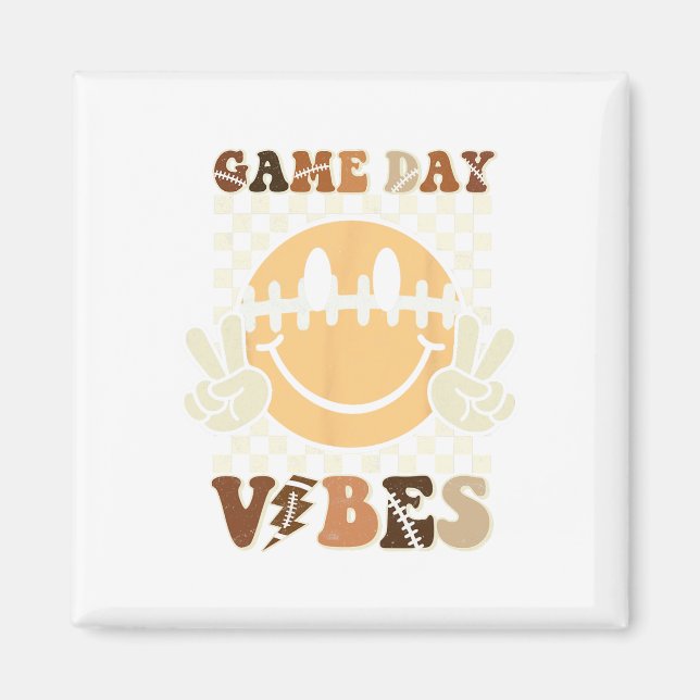 Funny Face American Football Game Day Vibes Sport  Magnet (Front)