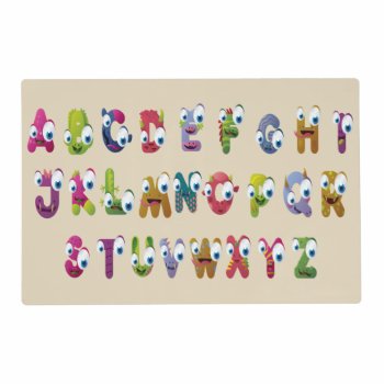 Funny Face Animals Alphabet Laminated Placemat by KitchenShoppe at Zazzle