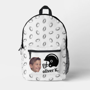 Funny face Back to School Photo Footbal Backpack