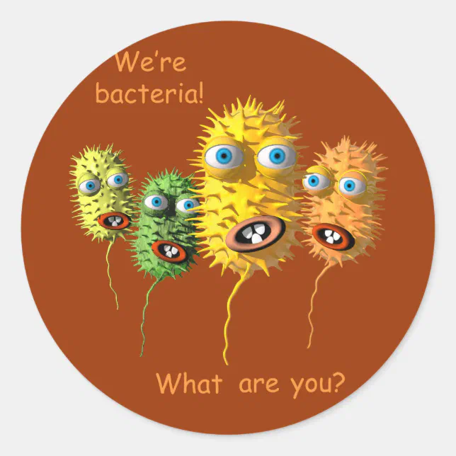 Smiley Bacter Funny Face Bacteria sticker | Zazzle