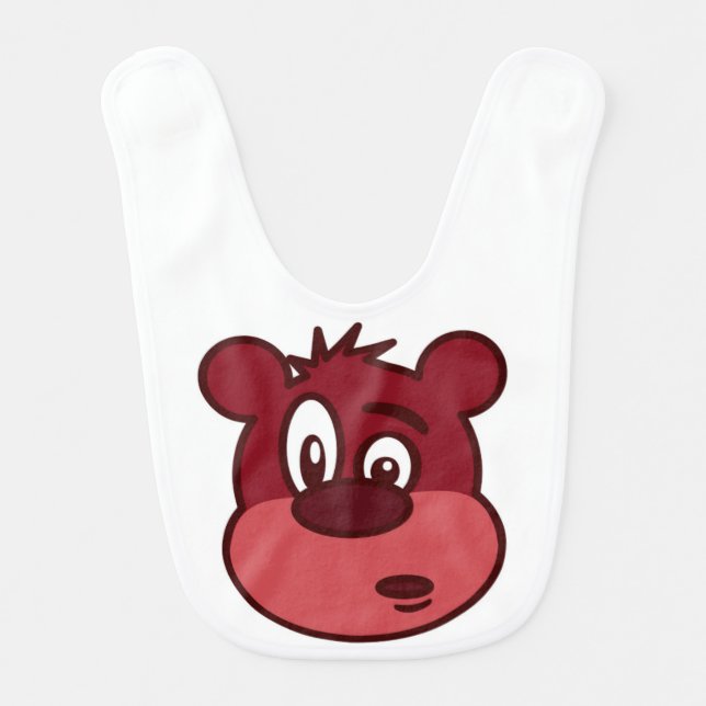 FUNNY FACE BEAR BABY BIB (Front)