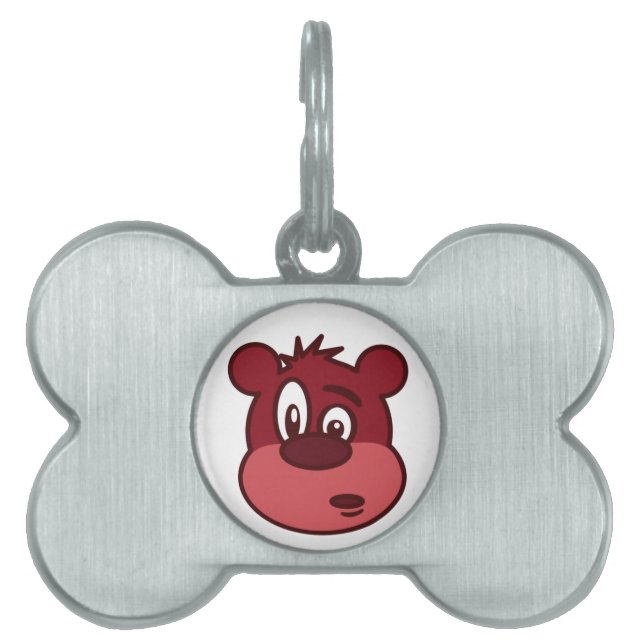 FUNNY FACE BEAR PET TAG (Front)