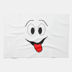 Funny face - black and red. kitchen towel
