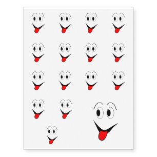 Funny face - black and red. temporary tattoos