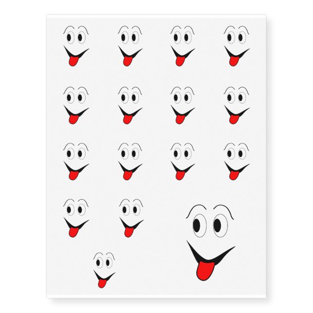 Funny face - black and red. temporary tattoos (Front)