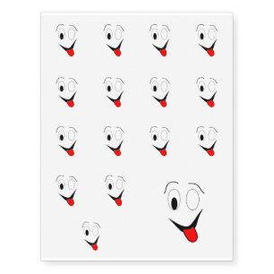 Funny face - black and red. temporary tattoos