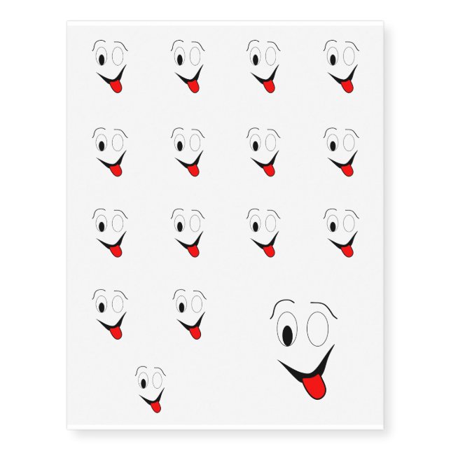 Funny face - black and red. temporary tattoos (Front)
