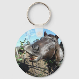 Funny Face brown horse Keychain