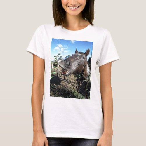 Funny Face brown horse T_Shirt