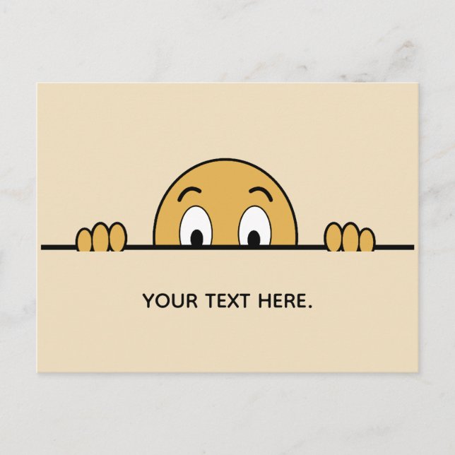Funny Face Cartoon Custom Text Postcard (Front)