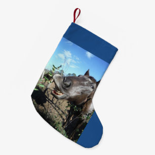 Funny face Christmas Horse Small Christmas Stocking