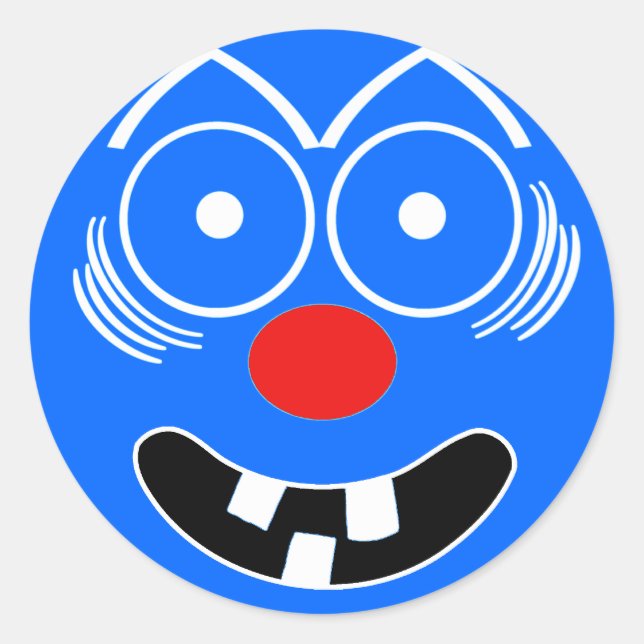 Funny Face Classic Round Sticker (Front)