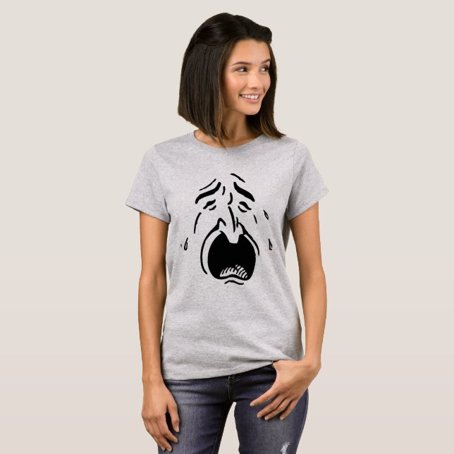 Funny Face Crybaby Big Mouth Expression Womens T-Shirt (Front Full)