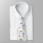 Funny Face Cute Doodle Animal Pattern Neck Tie