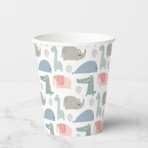 Funny Face Cute Doodle Animal Pattern Paper Cups