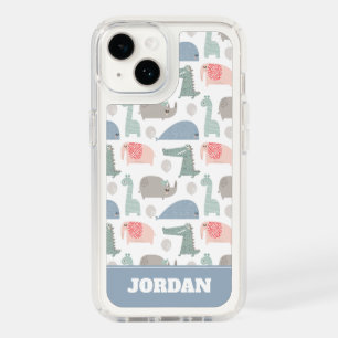 Funny Face Cute Doodle Animal Pattern Speck iPhone 14 Case