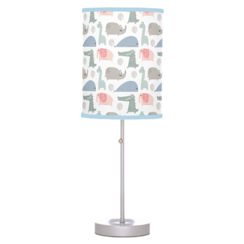 Funny Face Cute Doodle Animal Pattern Table Lamp